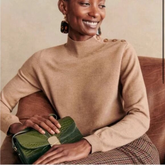 Sezane Sweaters - La Maille Sezane Paris Pull Jacob Camel Sweater Womens Small 100% Merino Wool